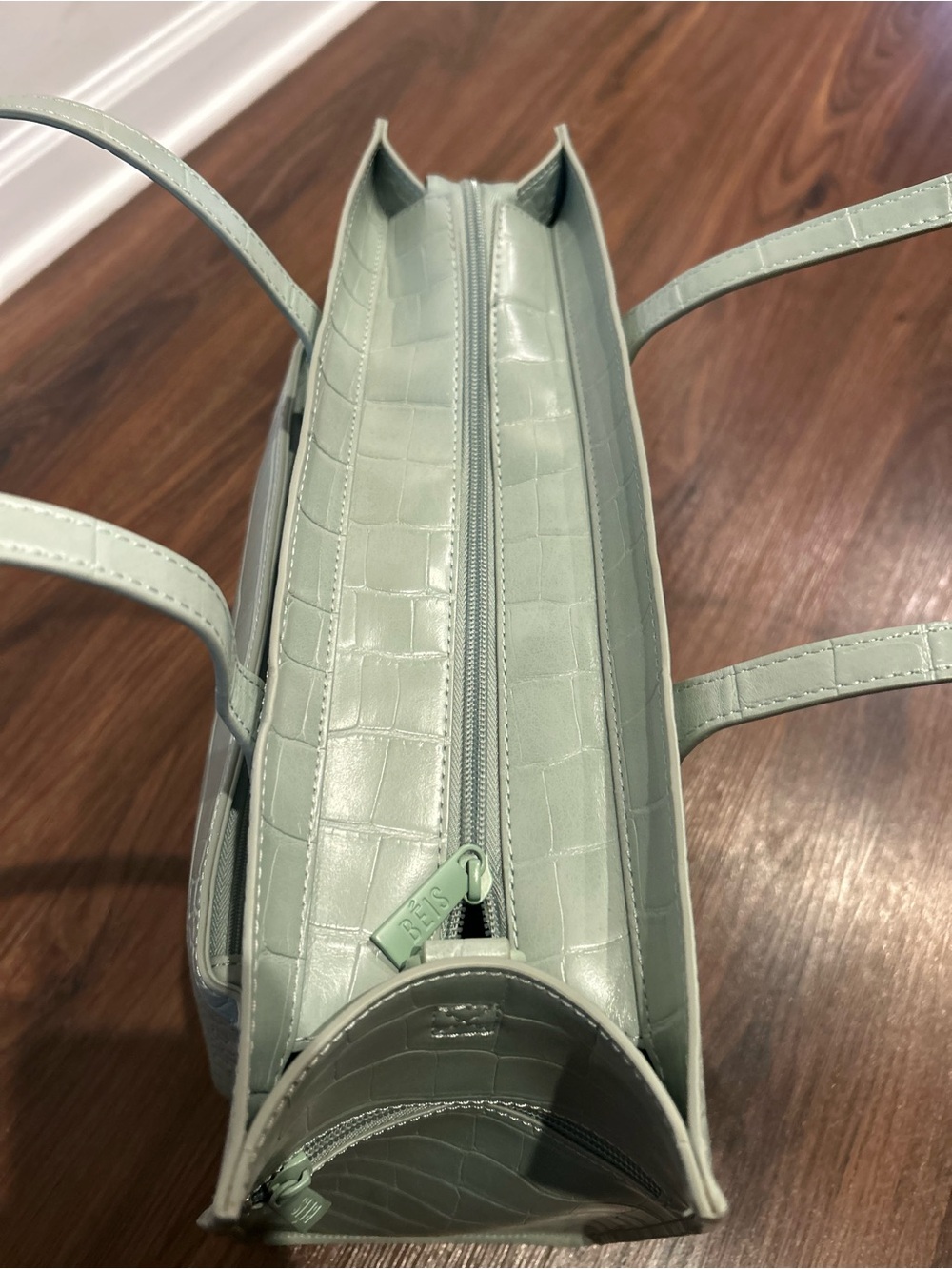 New Beis mini work tote in slate croc - Picture 8 of 14